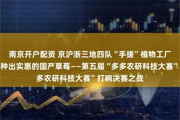 南京开户配资 京沪浙三地四队“手搓”植物工厂：用国产技术种出实惠的国产草莓——第五届“多多农研科技大赛”打响决赛之战
